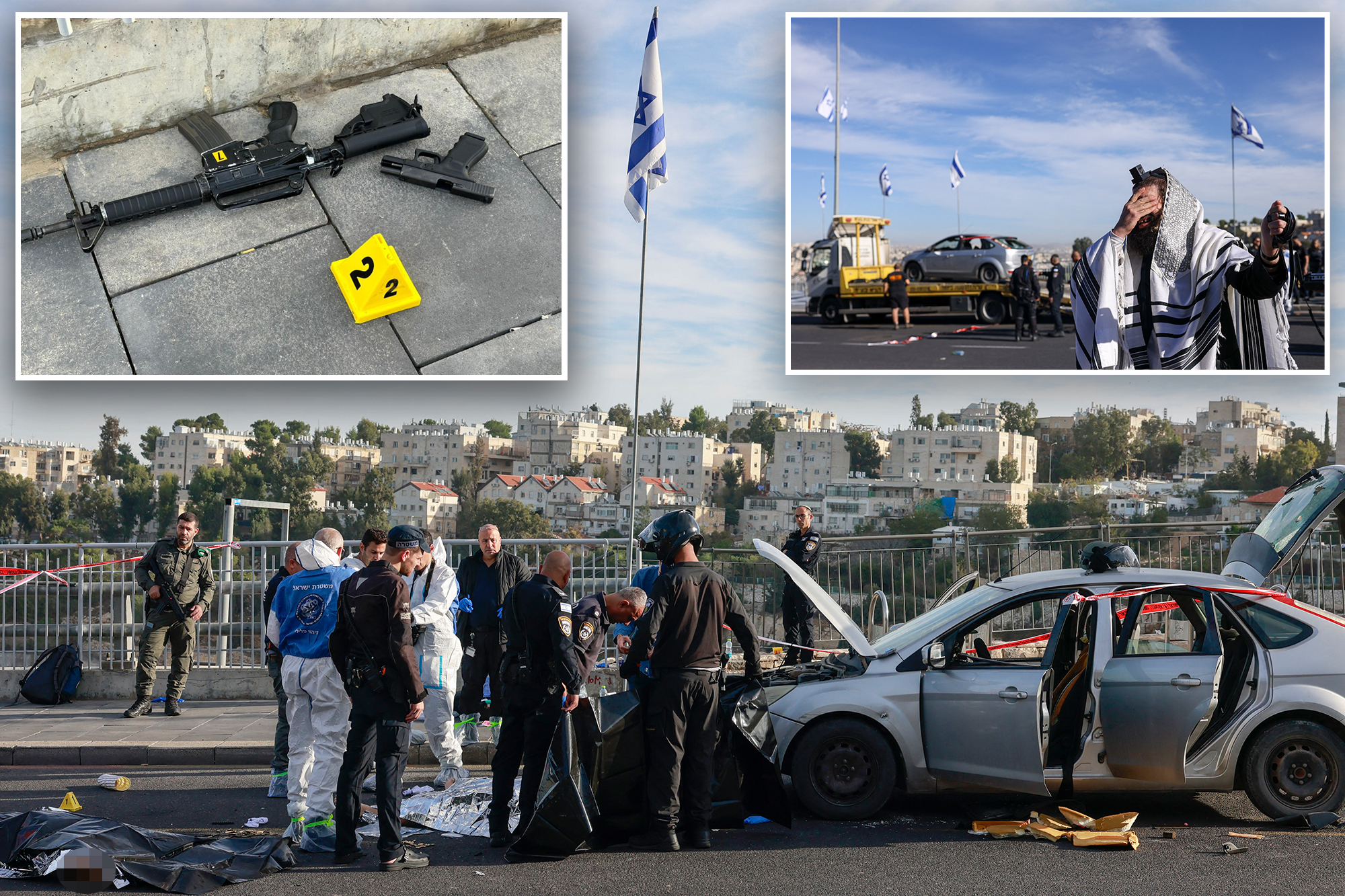 Two Palestinians open fire at Jerusalem bus stop, killing three and injuring several others