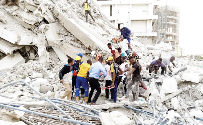 Lagos Building Collapse -Death Toll Rises To Five.