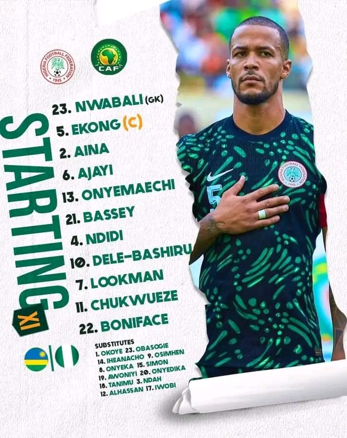 Breaking: Super Eagles Team List As They Take On Amavubi Of Rwanda.